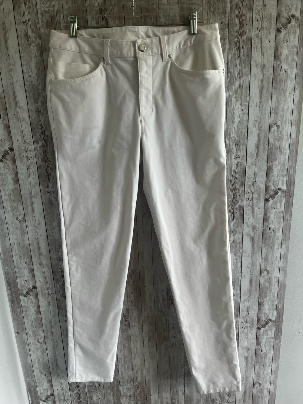 lululemon athletica ABC Slim-Fit White Men's 5 Pocket Pants Waist 33
